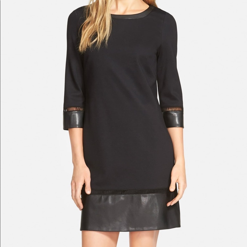 Laundry by Shelli Segal Ponce & Faux Leather Dress